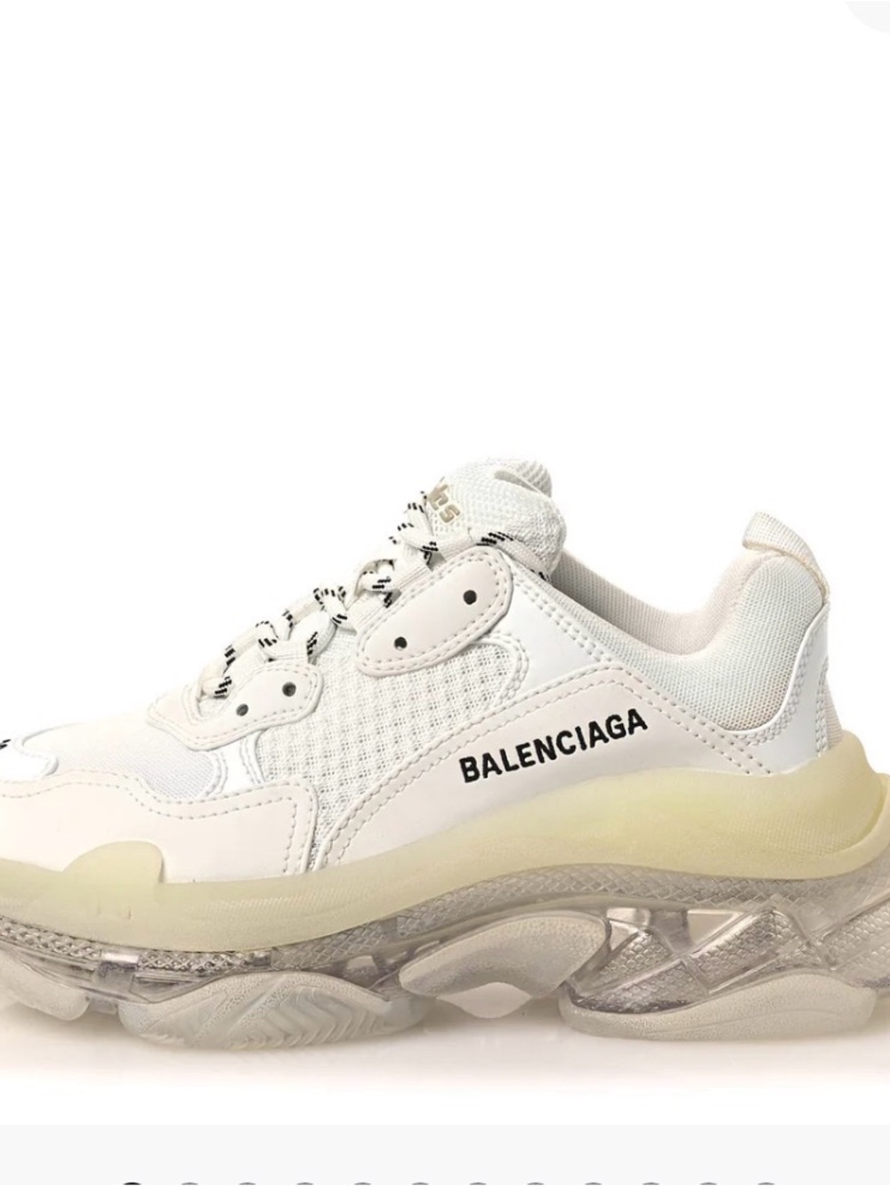 Balenciaga Women's Triple S Sneakers in White and Off-White